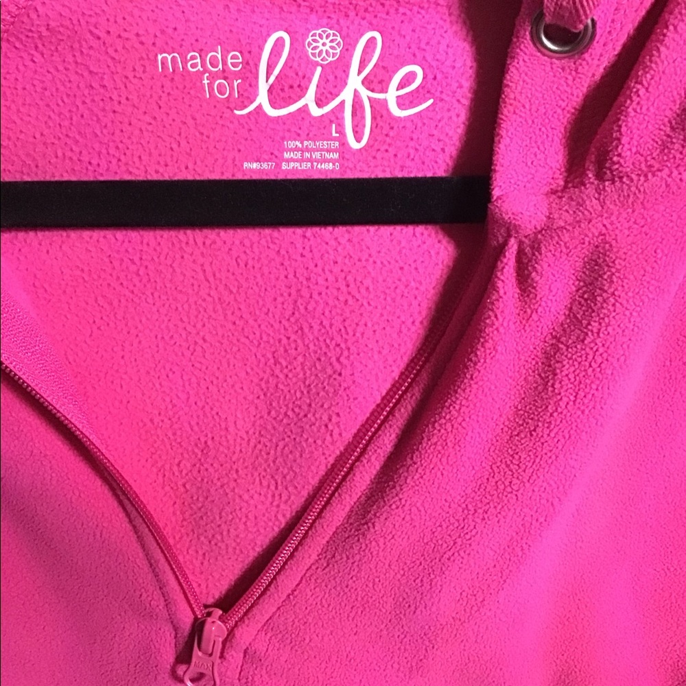 Hot pink pull over fleece